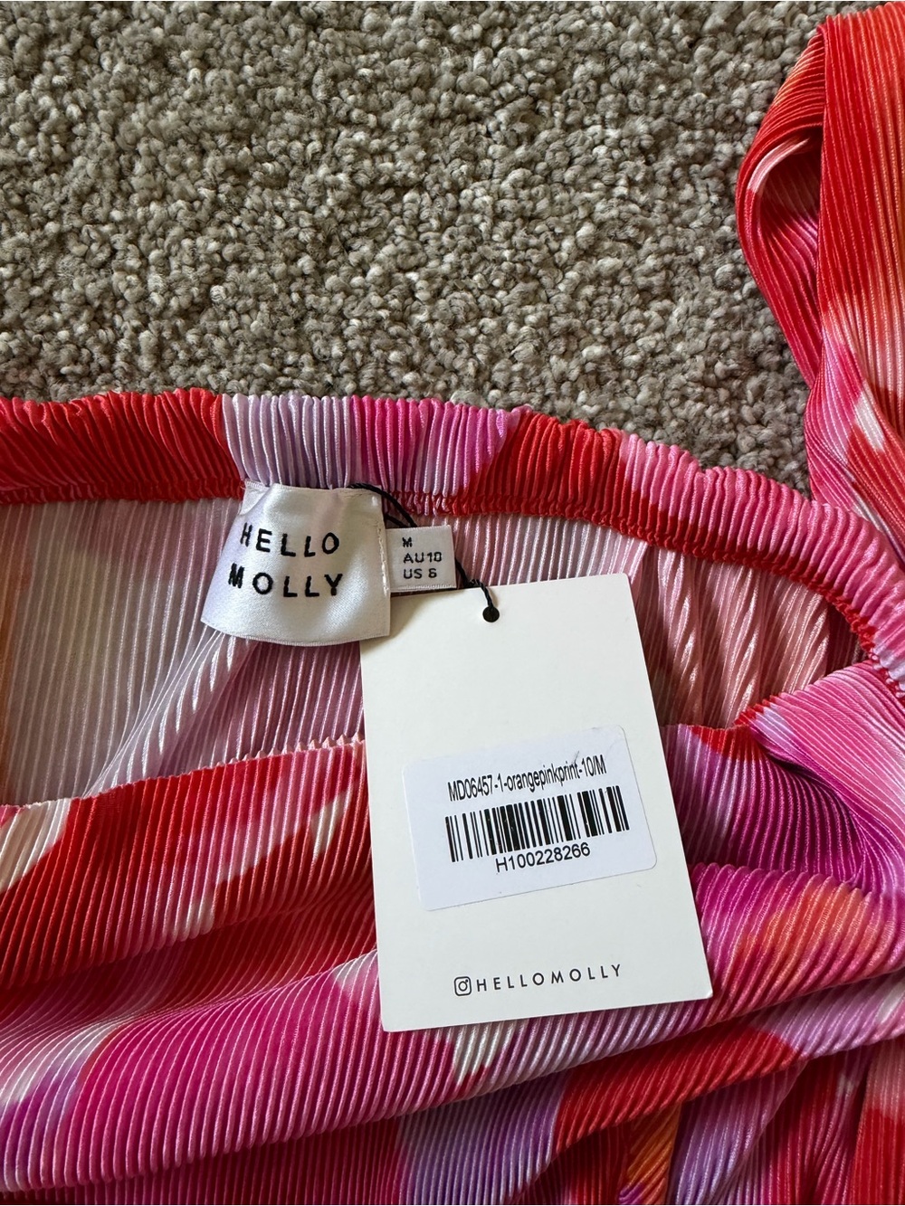 Hello Molly Red and Pink Floral Halter Mini Dress NWT l - Picture 4 of 5